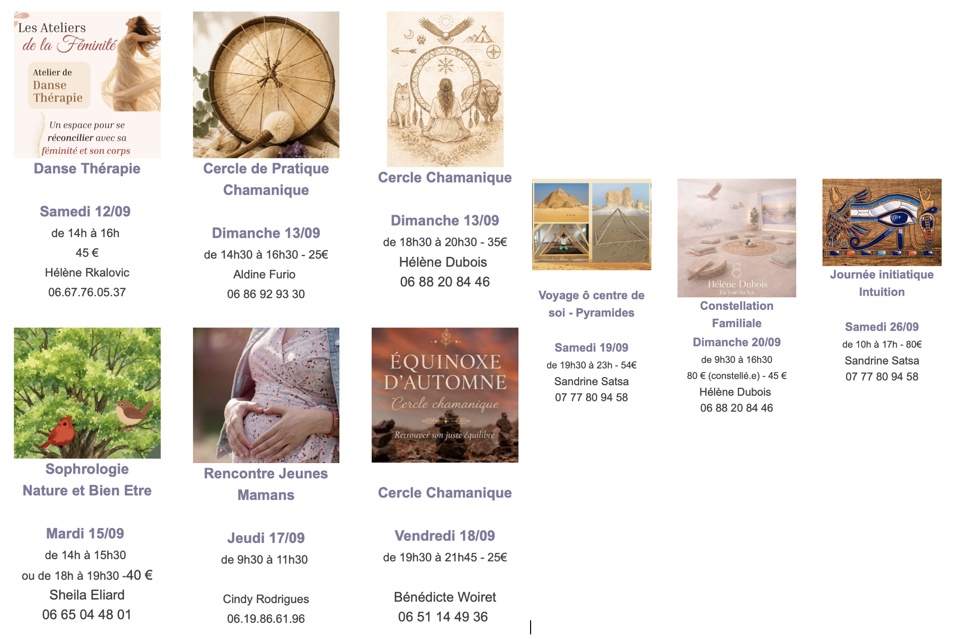 Newsletter : Evénements de la rentrée à venir chez Arc en Zen 26/27 .../... suite