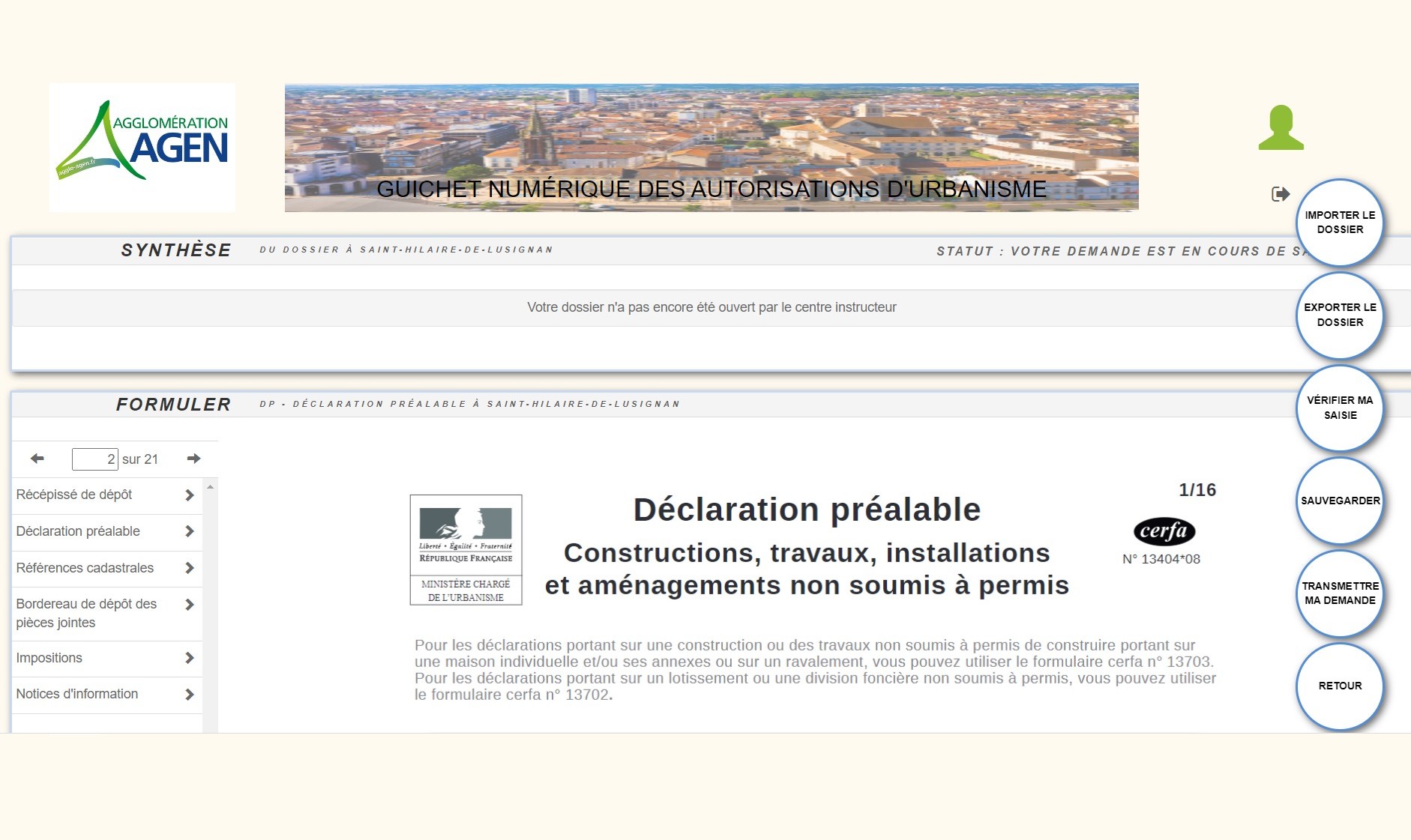 Plateforme de dépôt des autorisations d'urbanisme