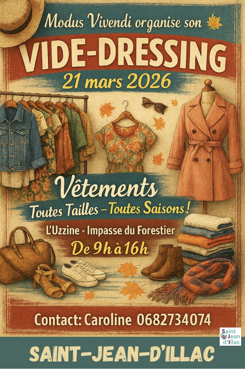 Modus Vivendi organise son VIDE-DRESSING samedi 21 Mars 2026