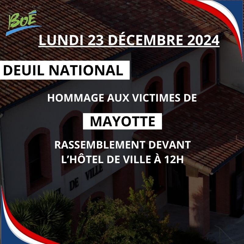 Mayotte : recueillement lundi 23 décembre