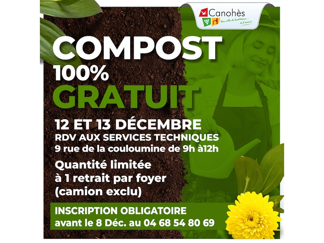 🌱🌿☘️ DISTRIBUTION GRATUITE DE COMPOST  🌱🌿☘️
