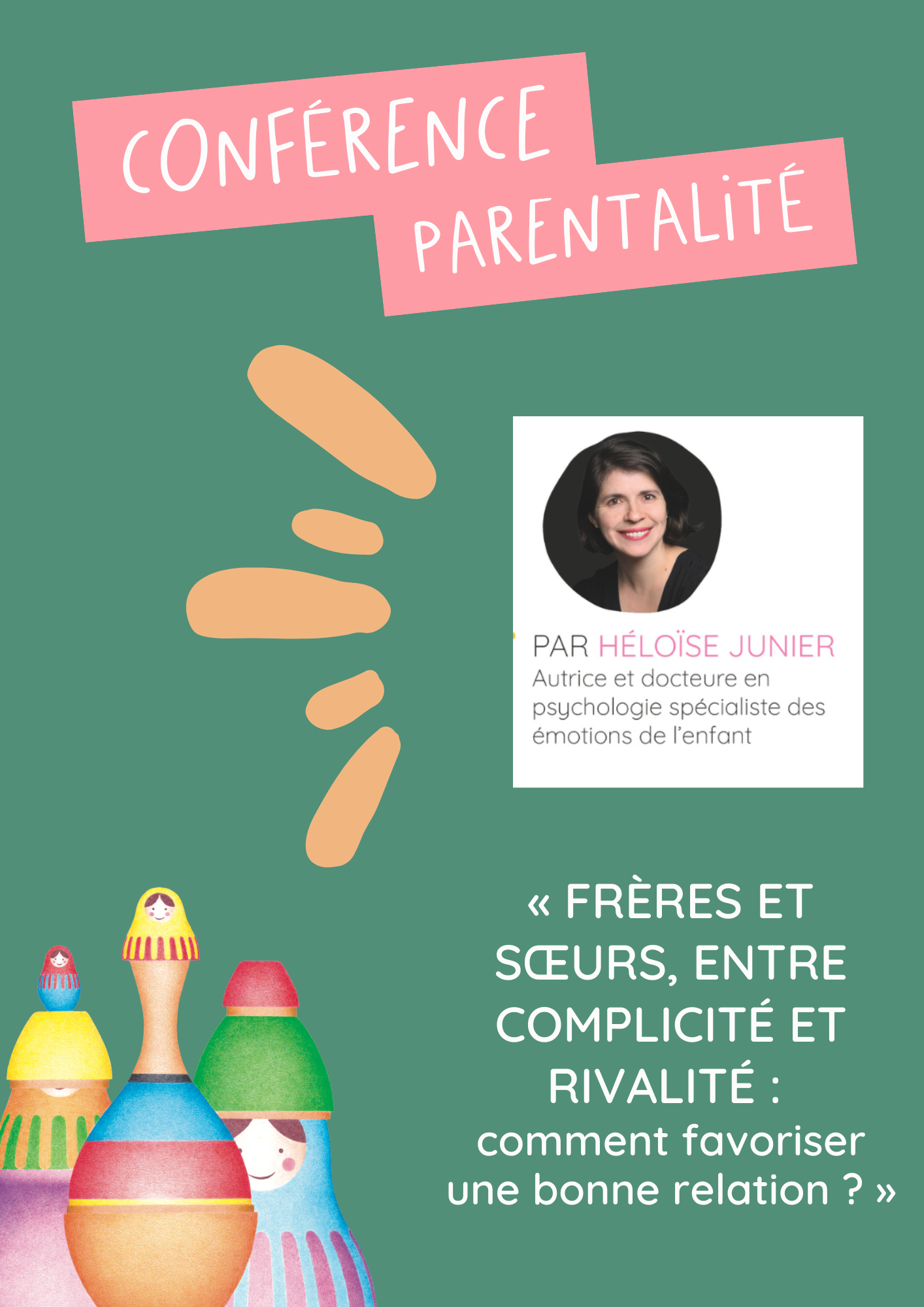 Conférence : "Frères et sœurs, entre complicité et rivalité" par Héloïse Junier