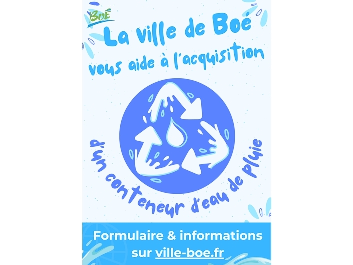 La ville de Boé vous aide à acquérir un conteneur d'eau de pluie !