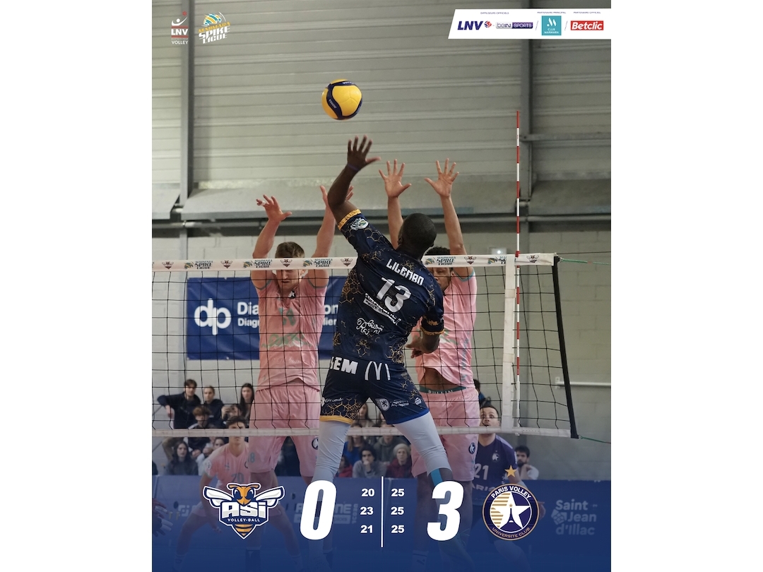 ASI vs Paris Volley : Défaite 3/0
