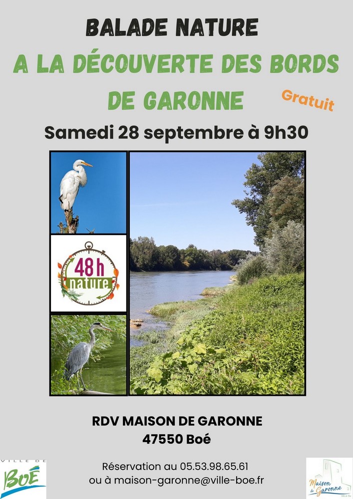 Balade nature à la découverte des bords de Garonne et sur l'observation des oise