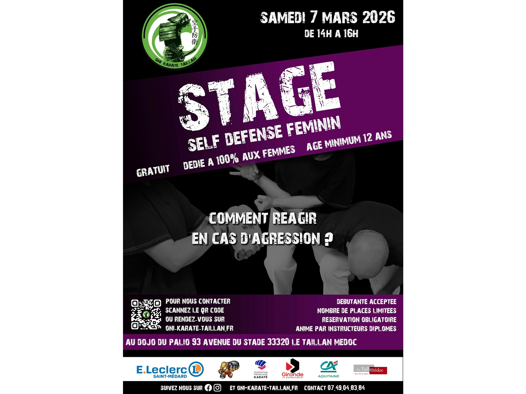 Stage self défense dédié aux femmes