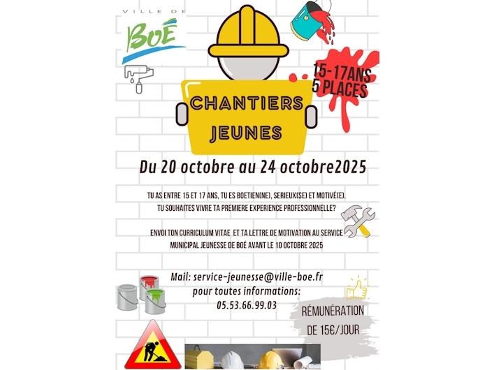 Chantiers jeunes - Octobre 2025