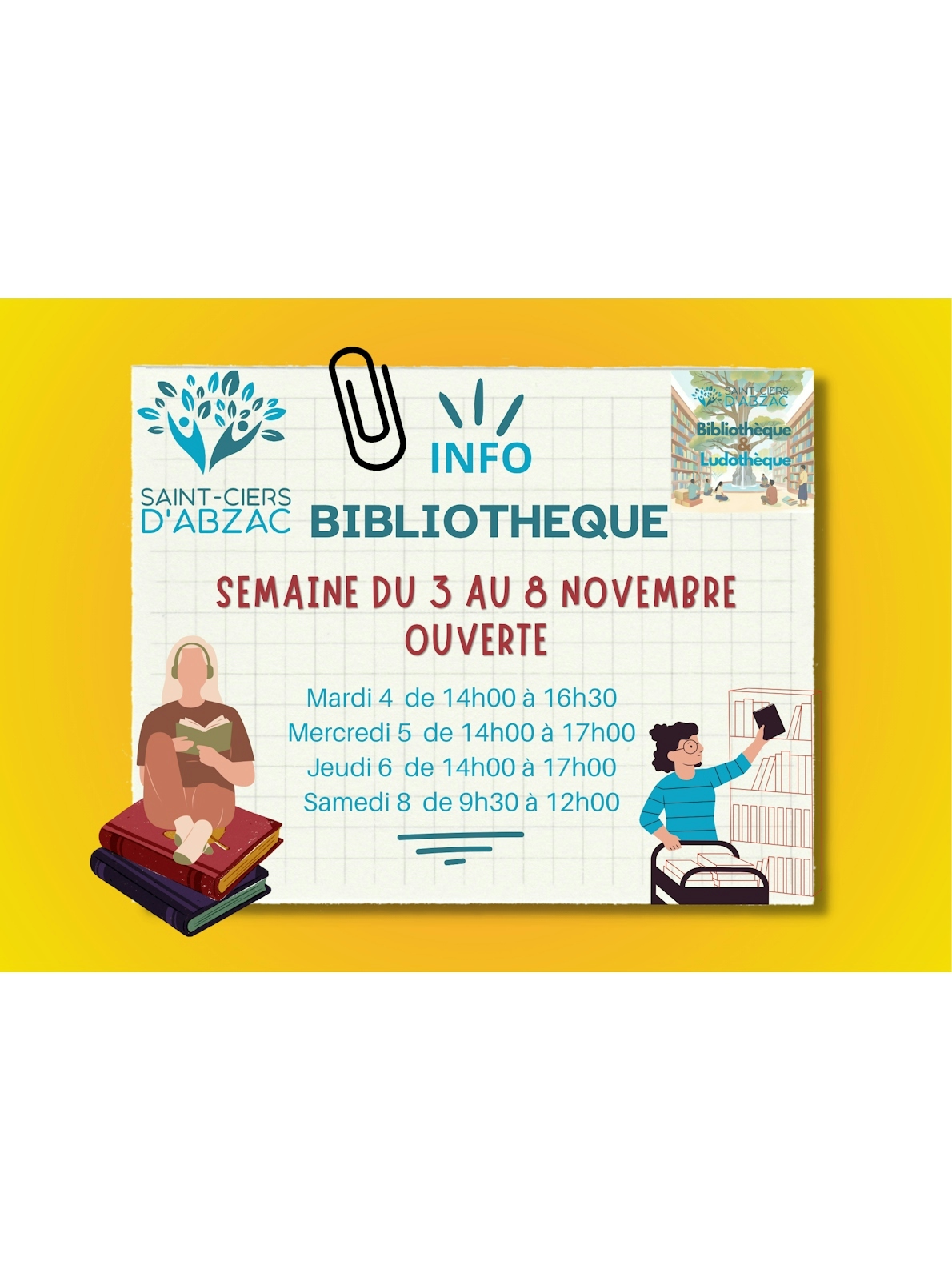 Ouverture Bibliothèque