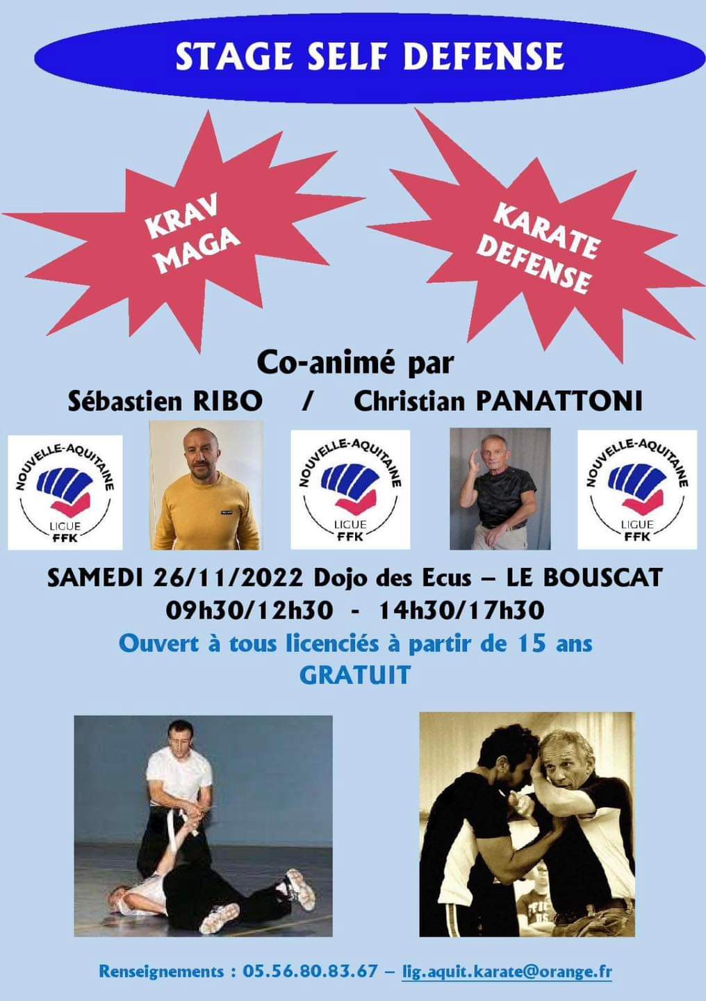 Stage de krav-maga et Karaté defense