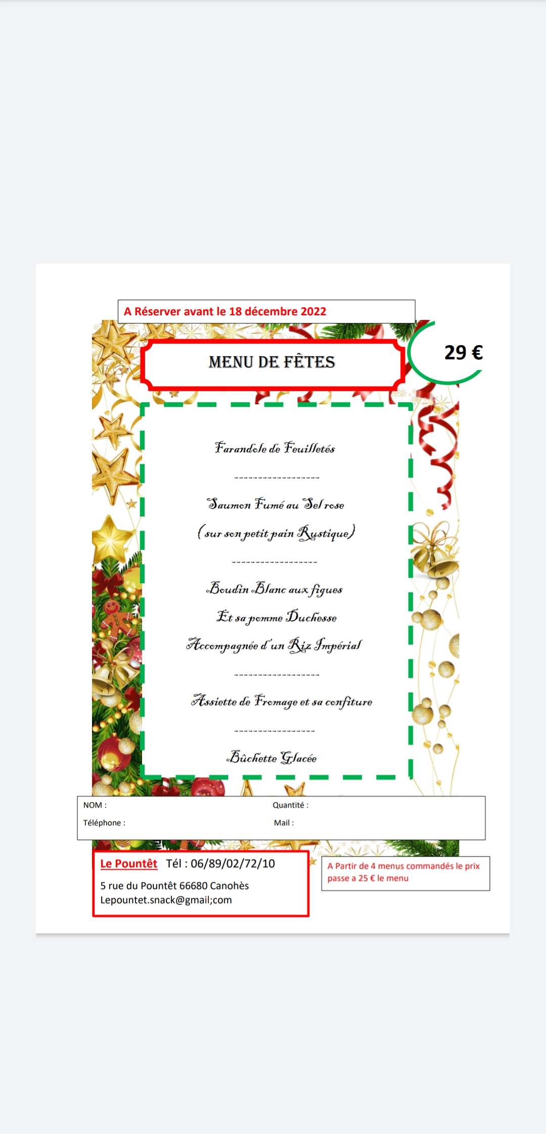 Les menus de Noël 