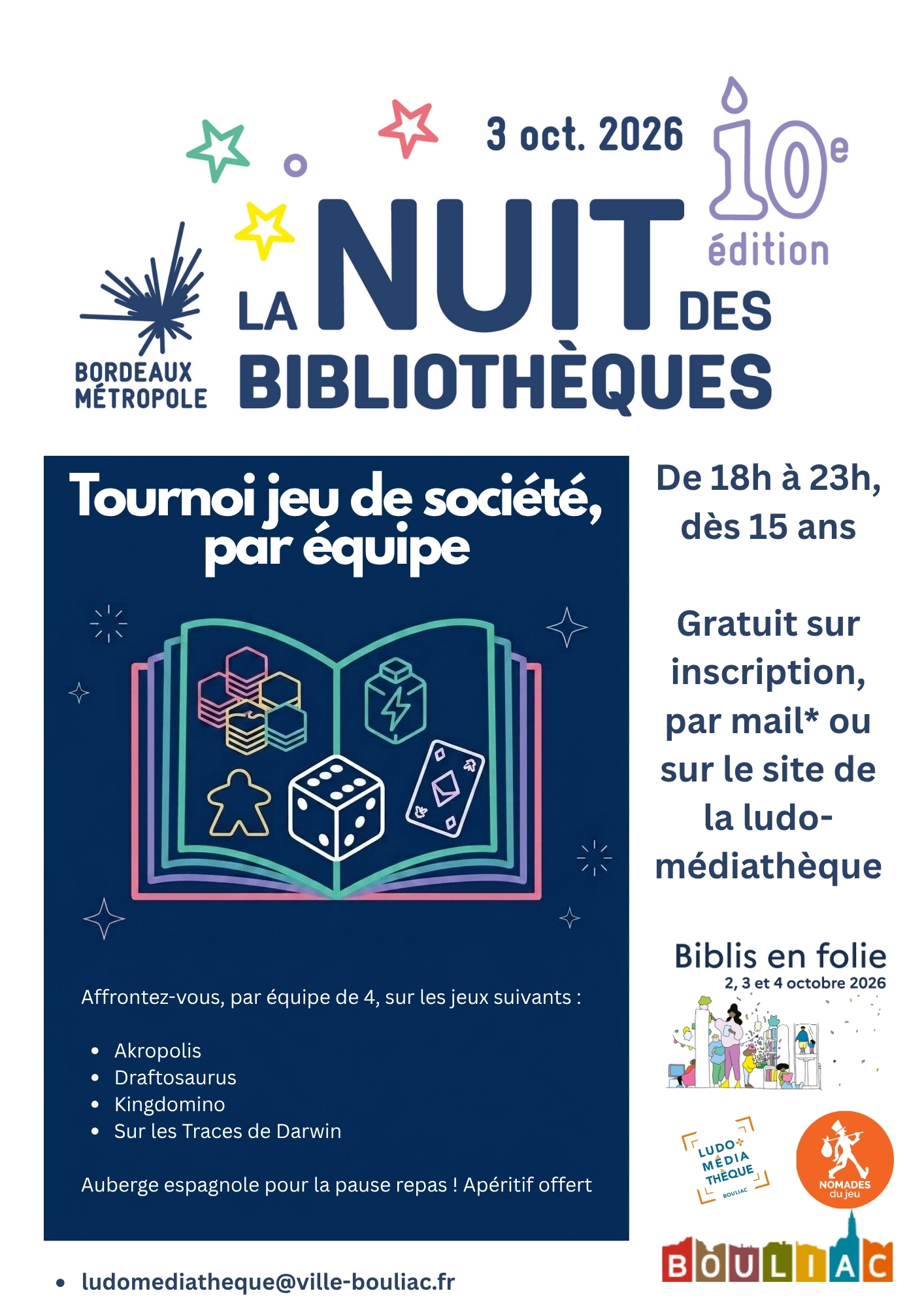 Tournoi de jeu de société par équipe