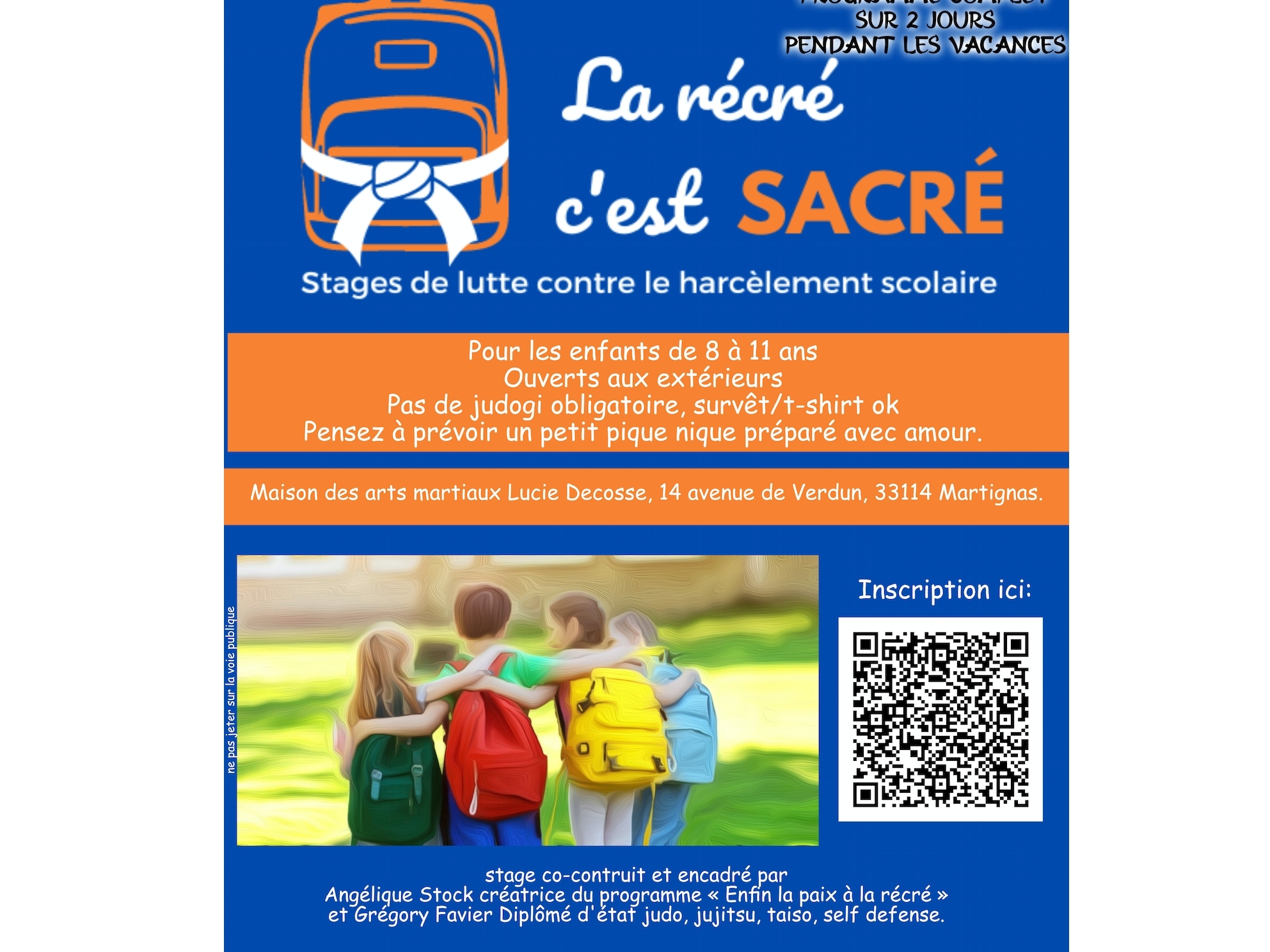 Stage de lutte contre le harcèlement scolaire