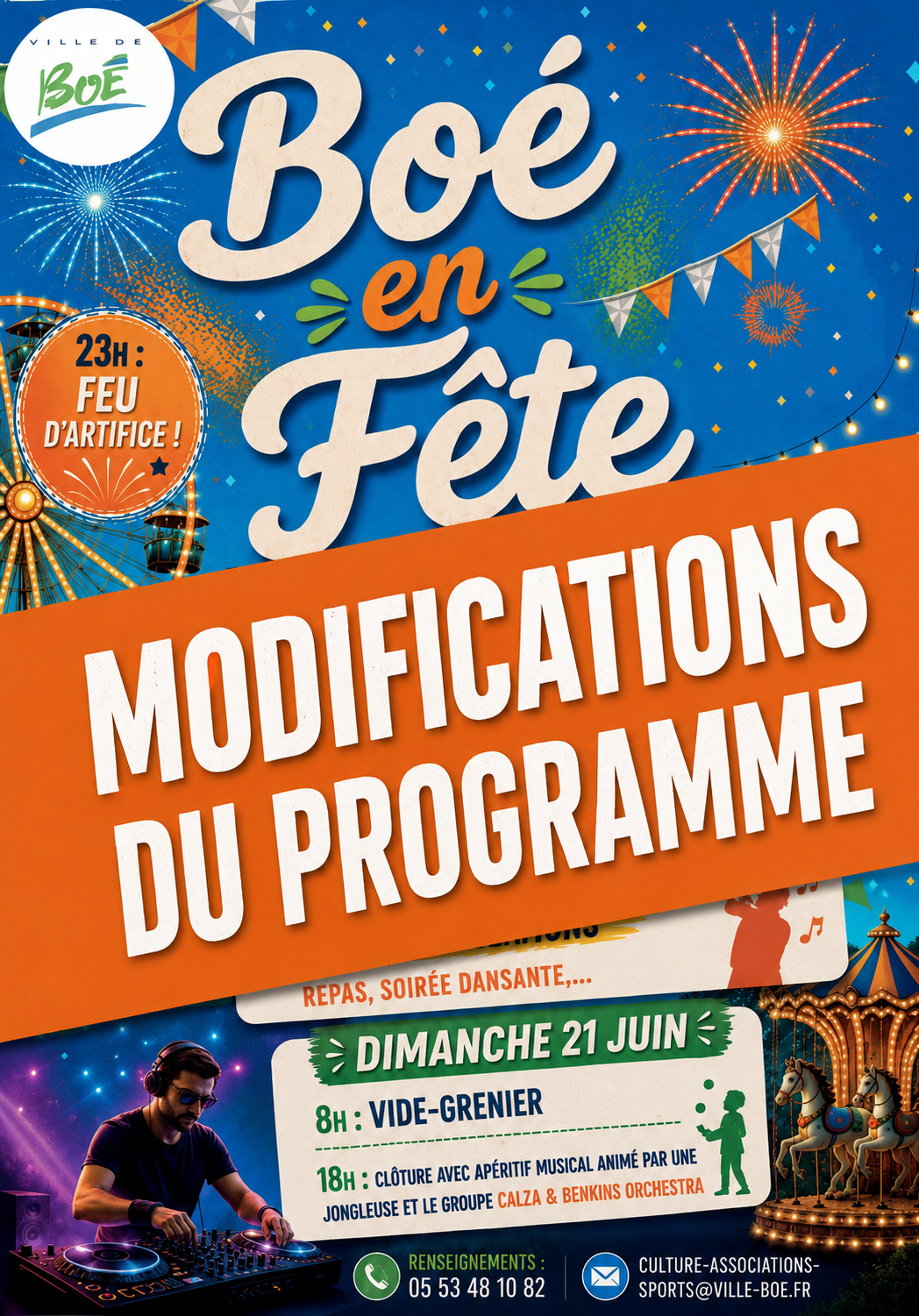 Fête de Boé : adaptation du programme en raison de la canicule