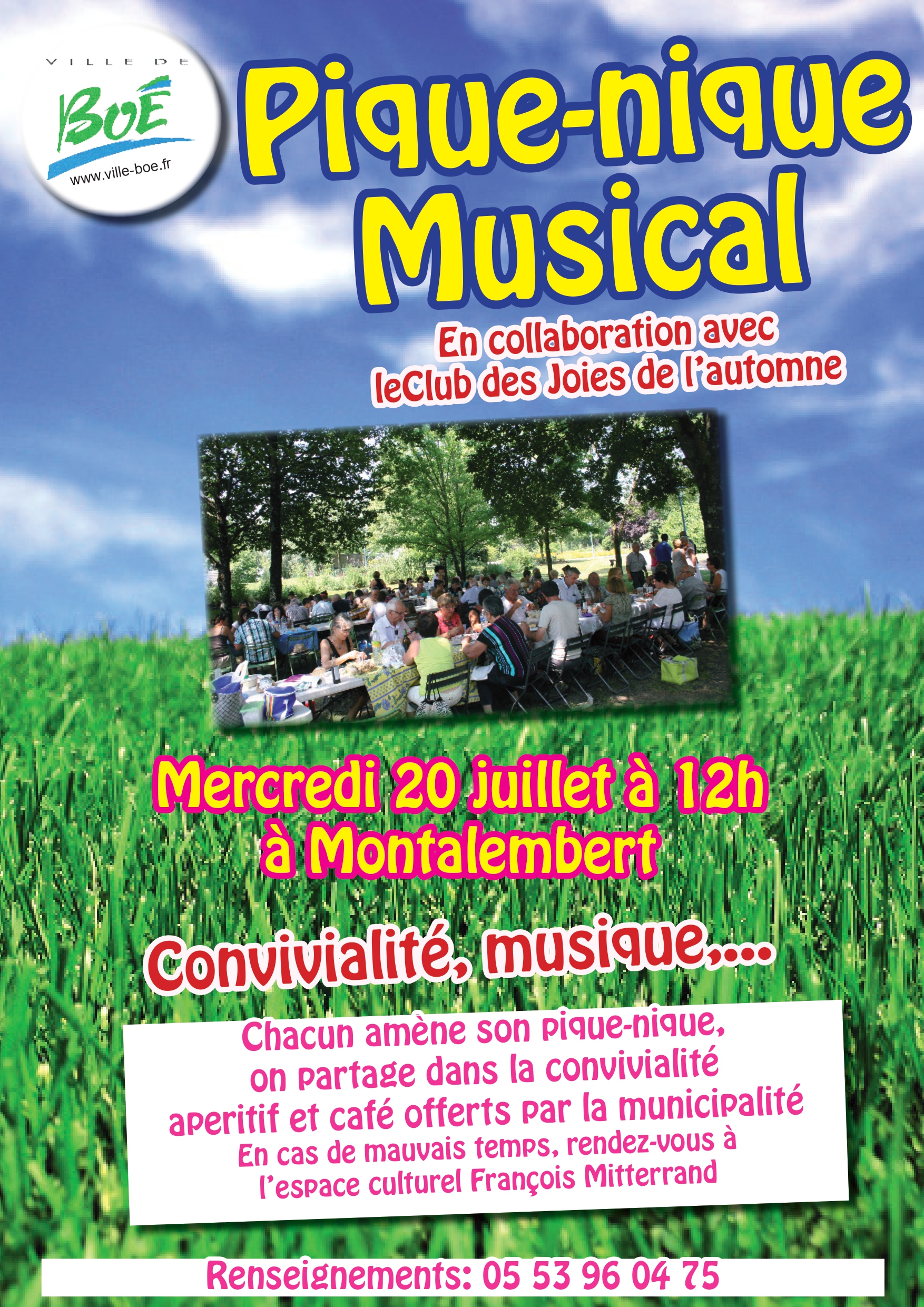 Pique-nique musical - mercredi 20 juillet - Parc Montalemebert