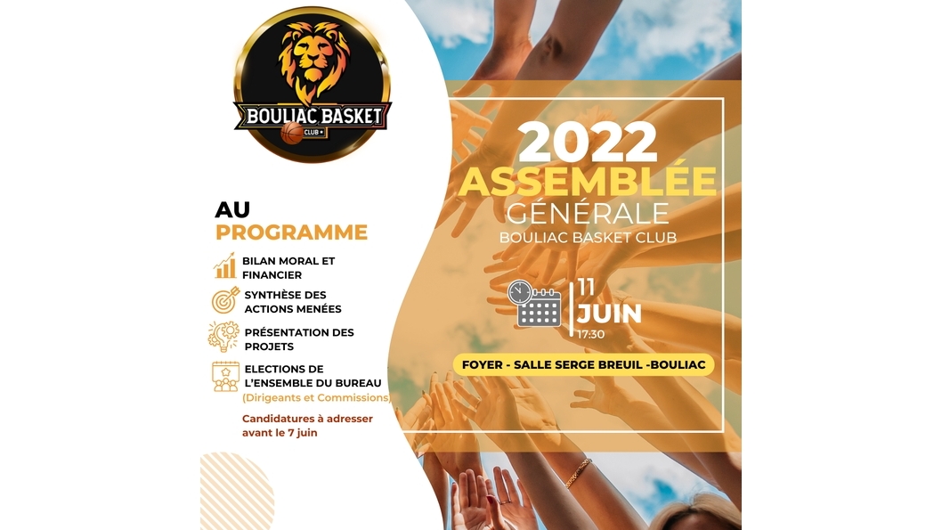 Assemblée Générale 2022 de Bouliac Basket Club