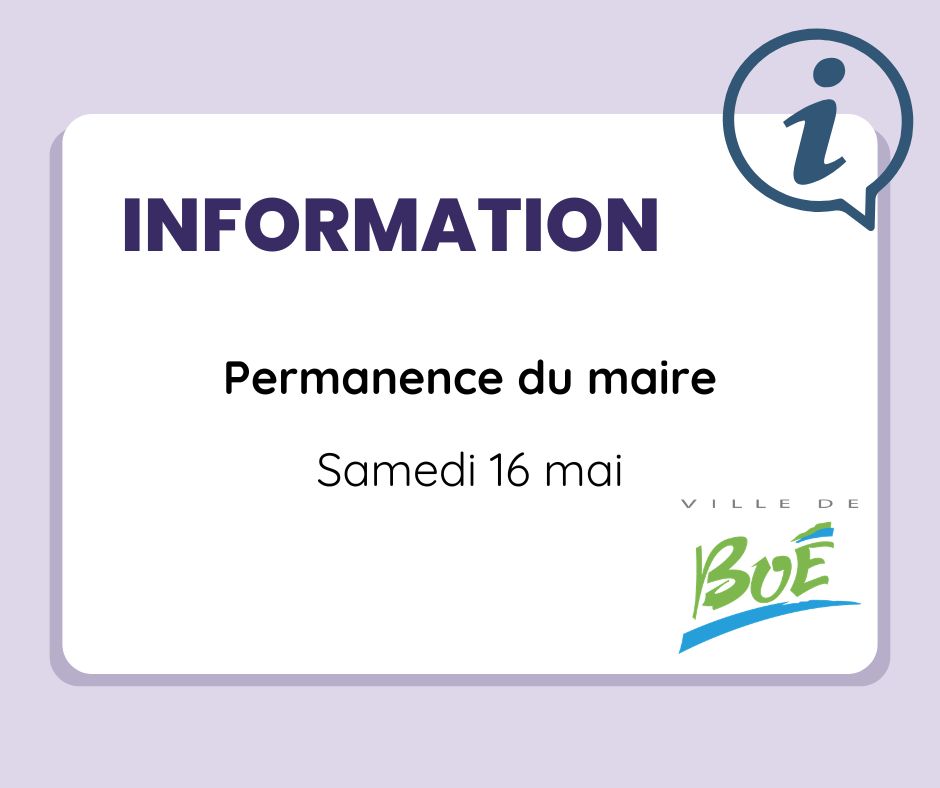 Information - Permanence du maire annulée