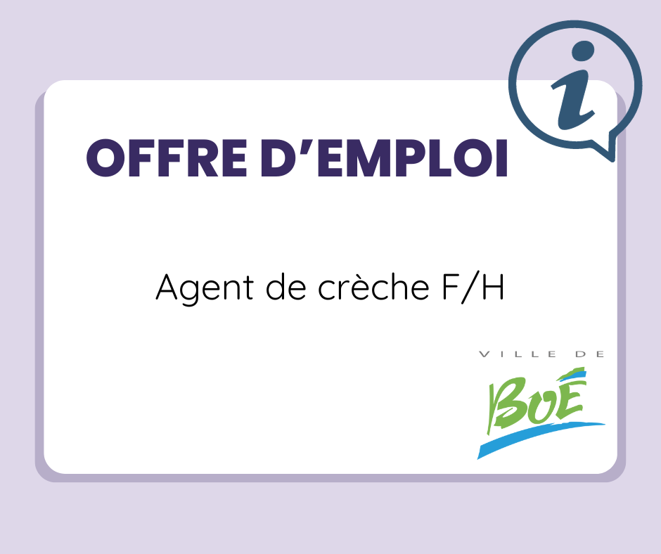 OFFRE D'EMPLOI - REMPLACEMENT MULTI-ACCUEIL