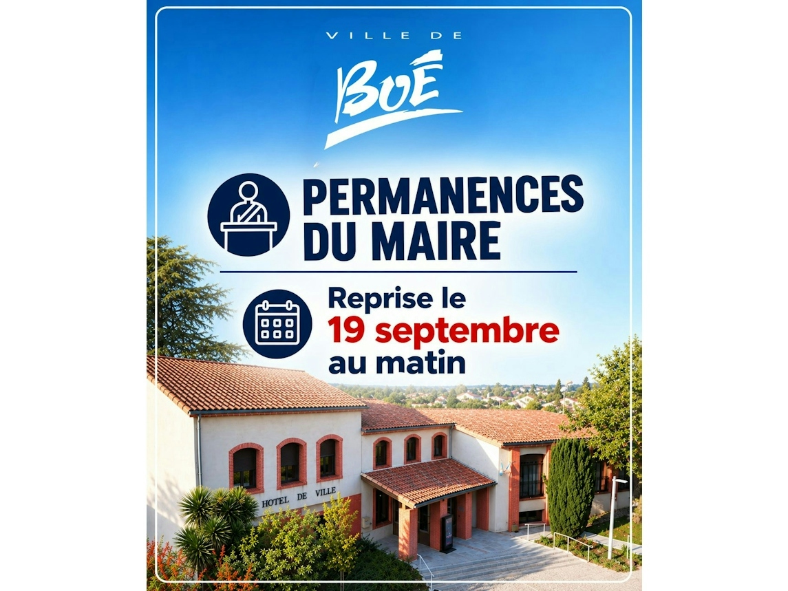 Reprise des permanences de Monsieur le Maire