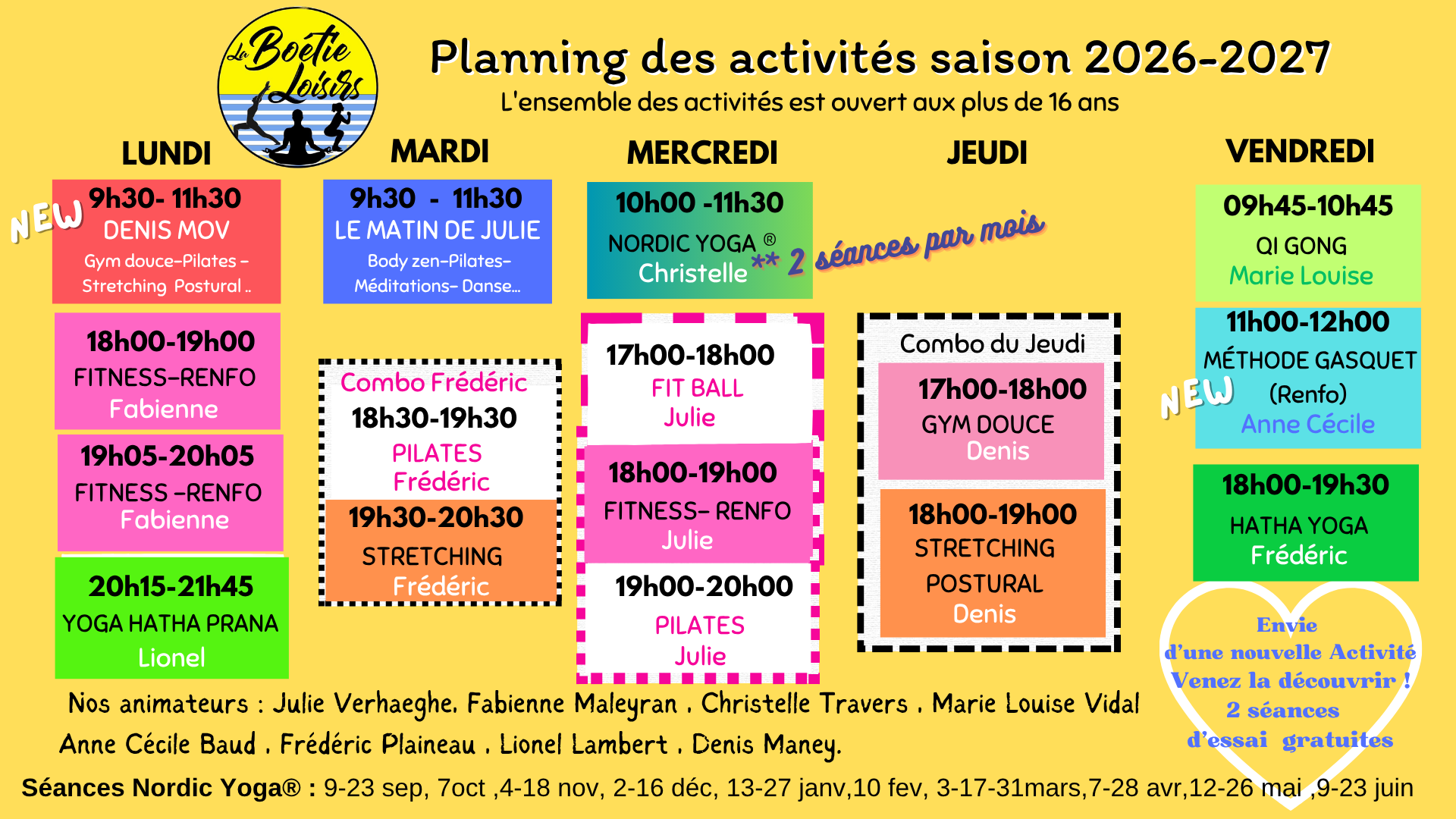 Permanence inscription Saison 2026-2027