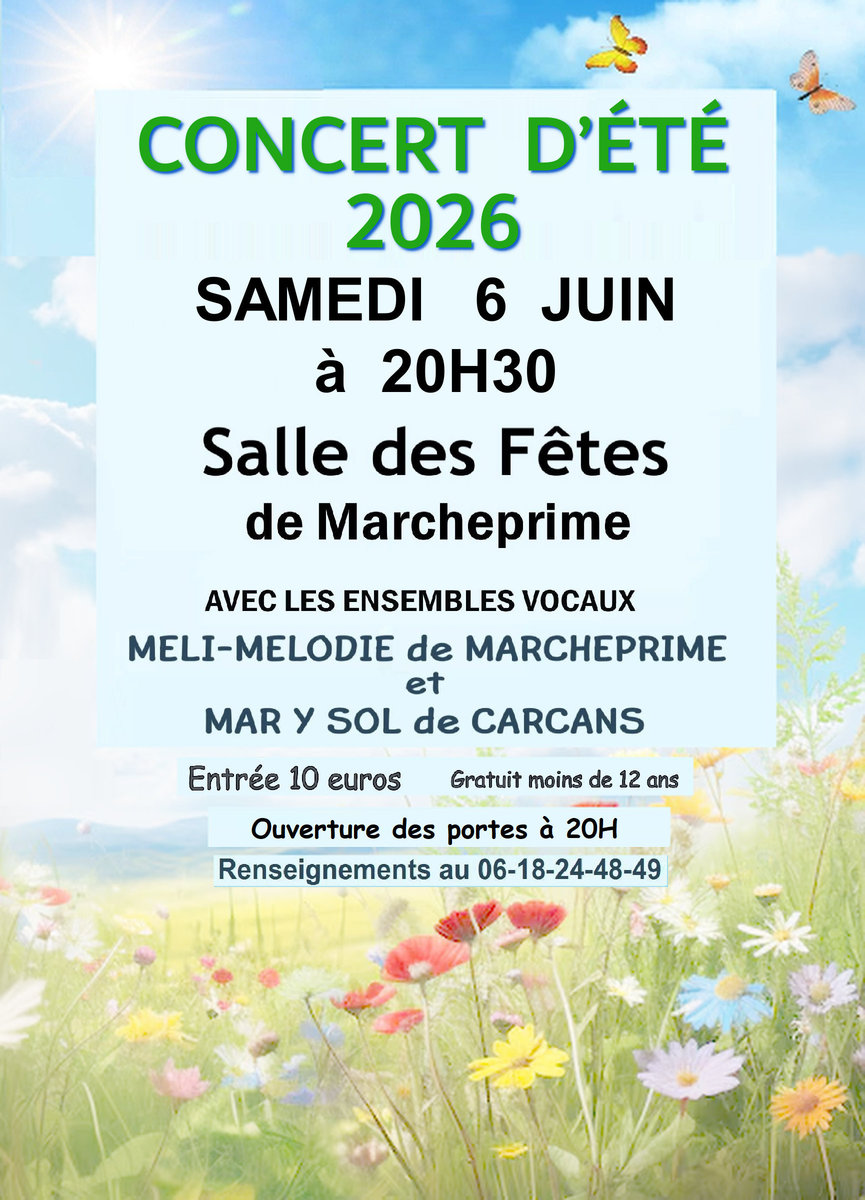 CONCERT  D'ETE   Ensemble Vocal MELI-MELODIE-MARCHEPRIME