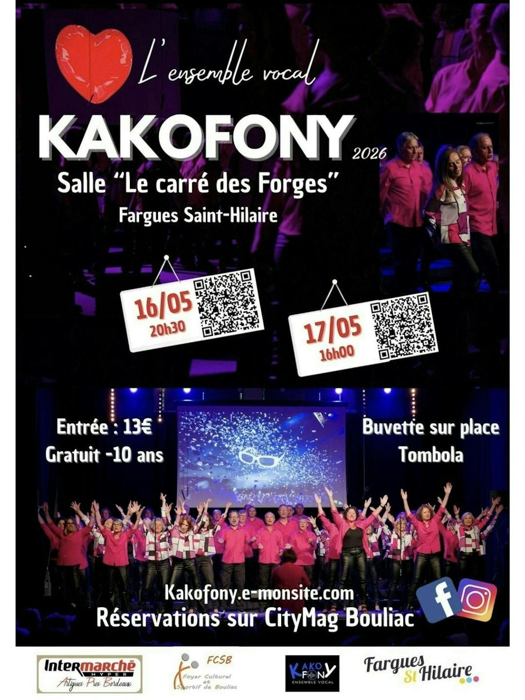 Concert annuel Ensemble vocal Kakofony Fargues 17 mai 2026