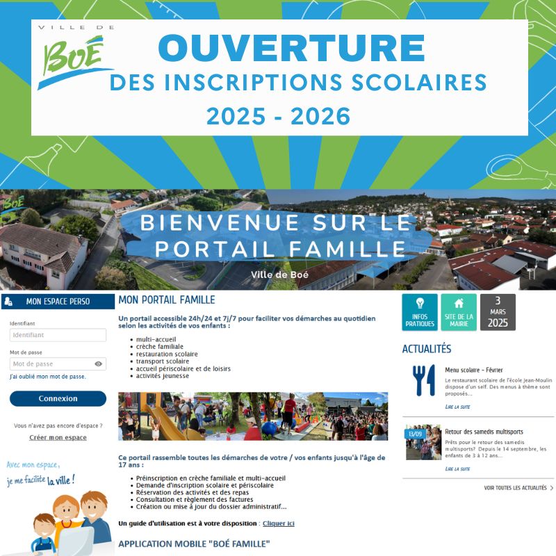Ouverture des inscriptions scolaires 2025-2026 