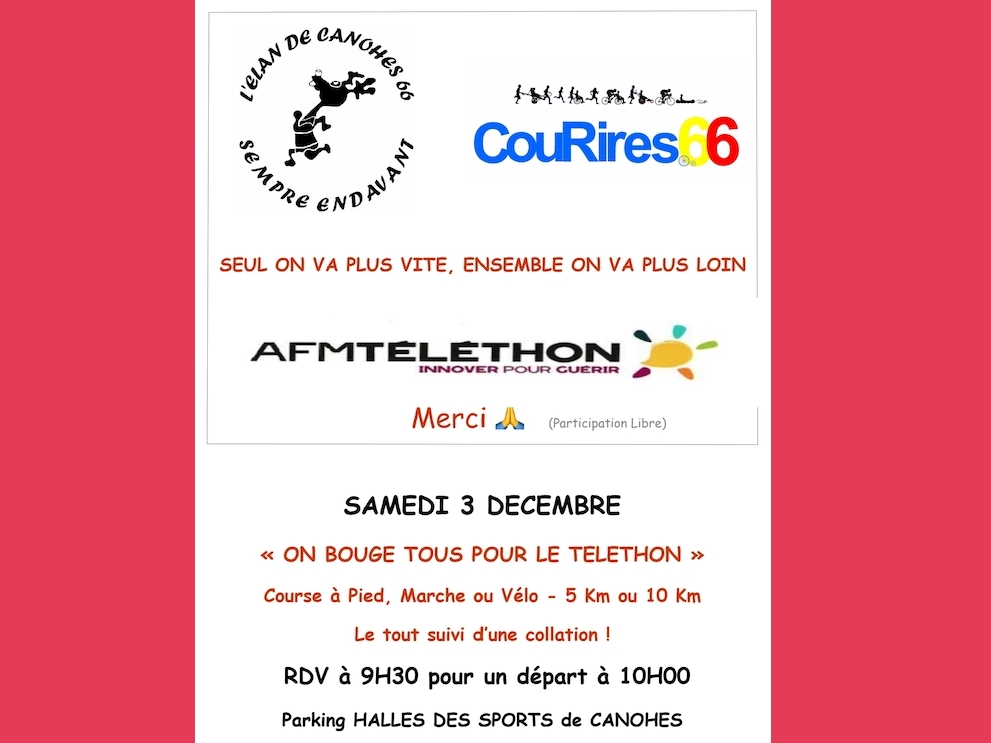 COURIR , MARCHER , PEDALER POUR LE TELETHON