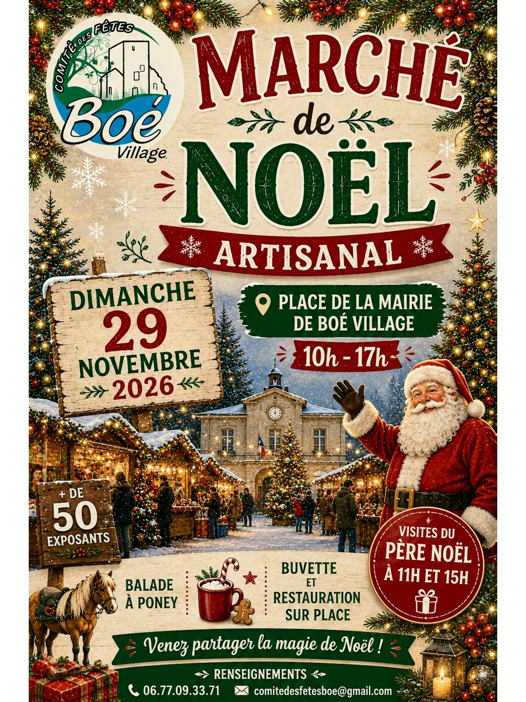 MARCHÉ DE NOËL ARTISANAL DE BOÉ VILLAGE ! 