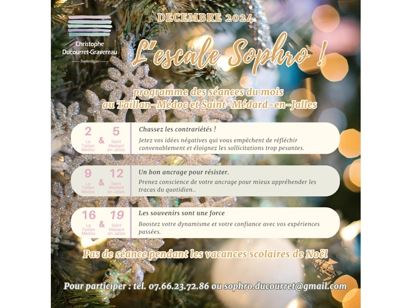 Programme de l'Escale Sophro