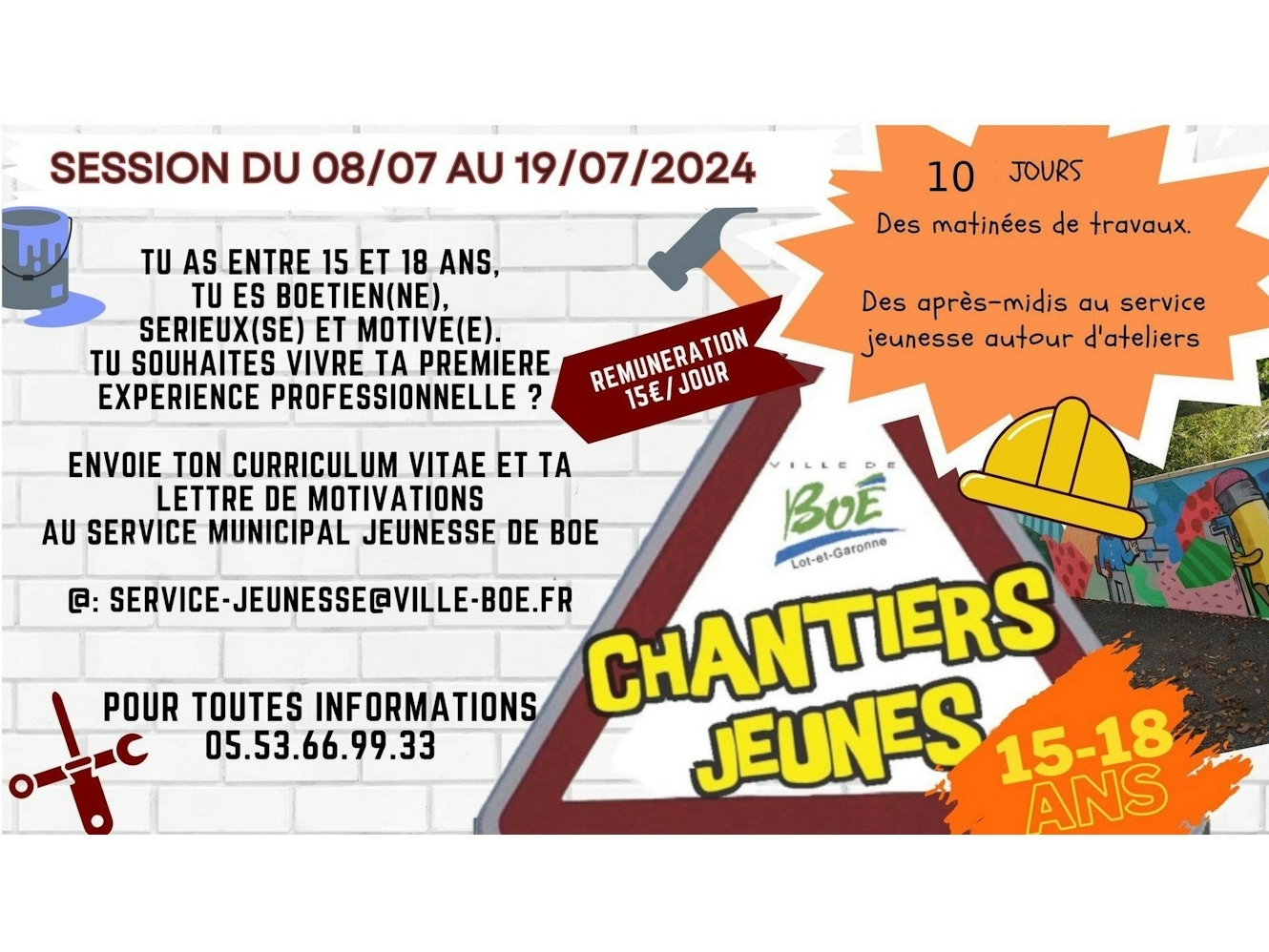 CHANTIERS JEUNES - JUILLET 2024