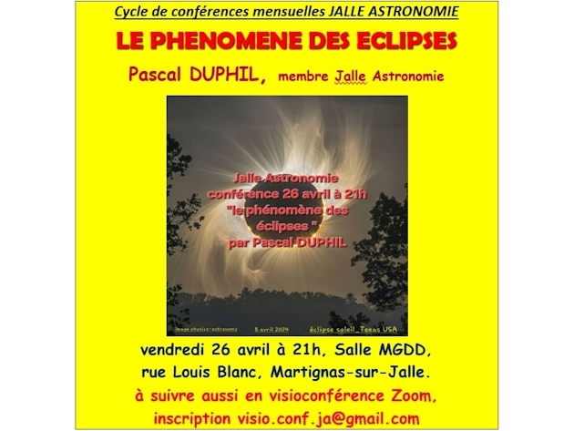 CONFERENCE  "LE PHENOMENE DES ECLIPSES"