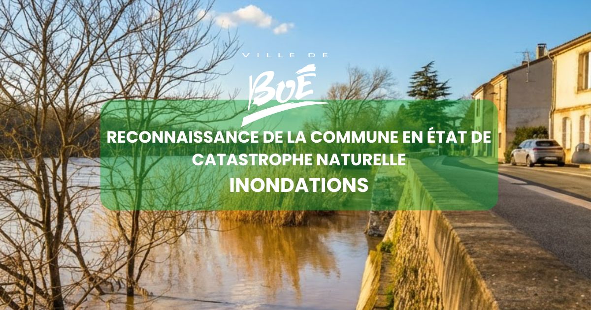 Reconnaissance de la commune en état de catastrophe naturelle – Inondations