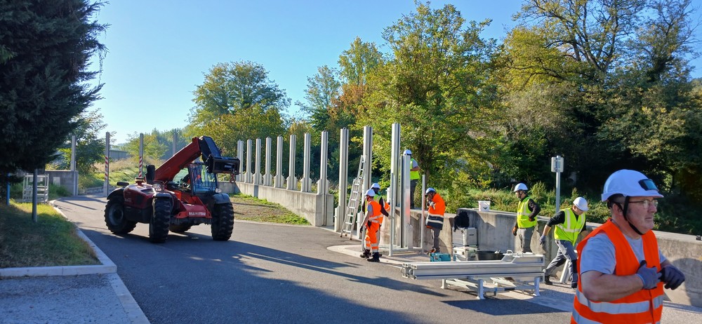 Retour en image sur l'exercice de montage de la digue de Boé Village