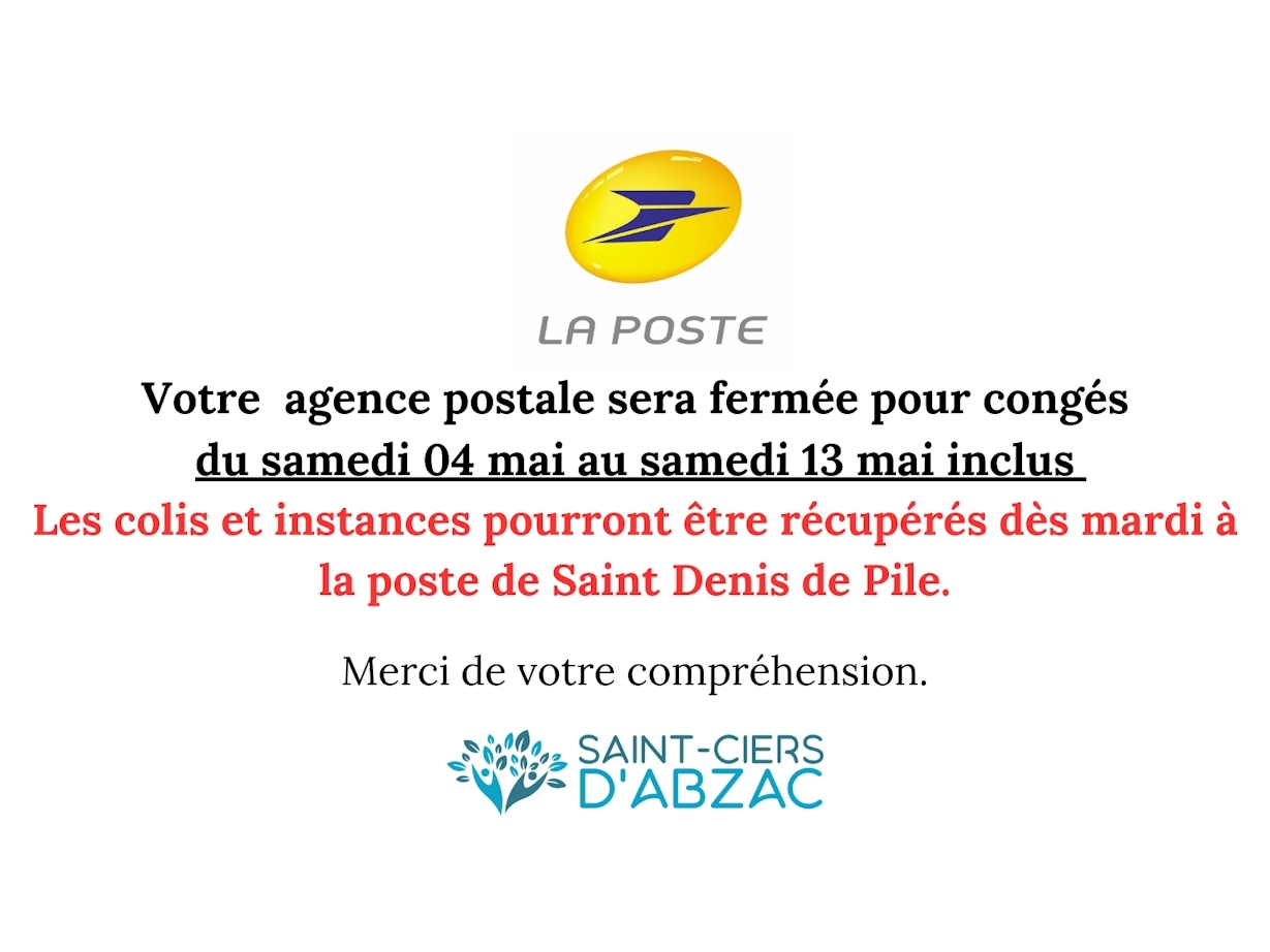 Fermeture de l'agence postale communale 