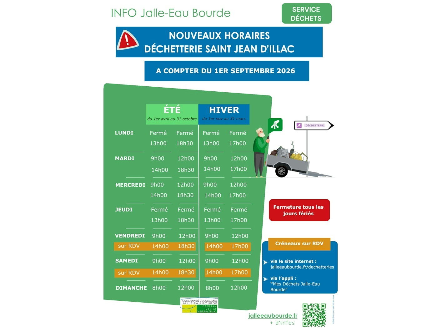 Déchetterie / Nouveaux horaires