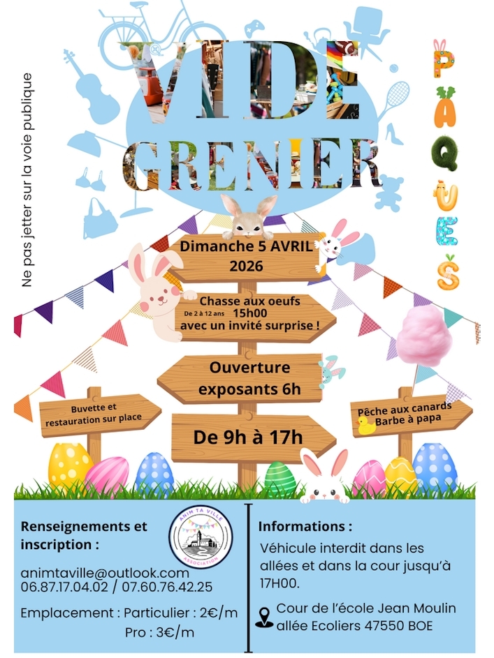 Vide grenier de Pâques à Boé