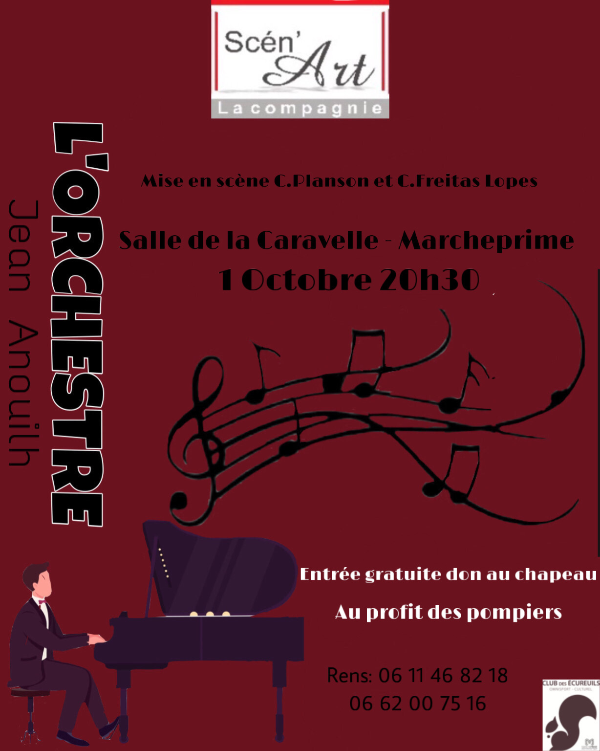 SOIREE THEATRE SAMEDI 01 OCTOBRE salle "LA CARAVELLE Marcheprime