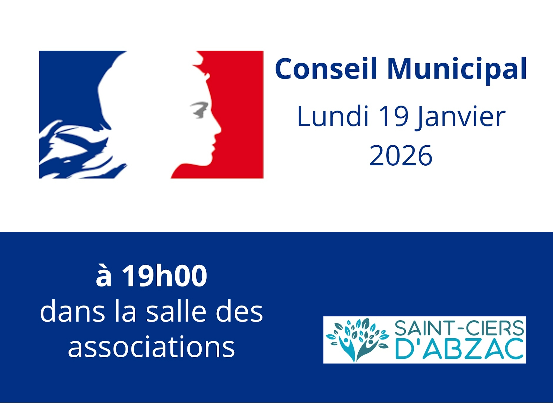 Conseil municipal du lundi 19 janvier 2026 