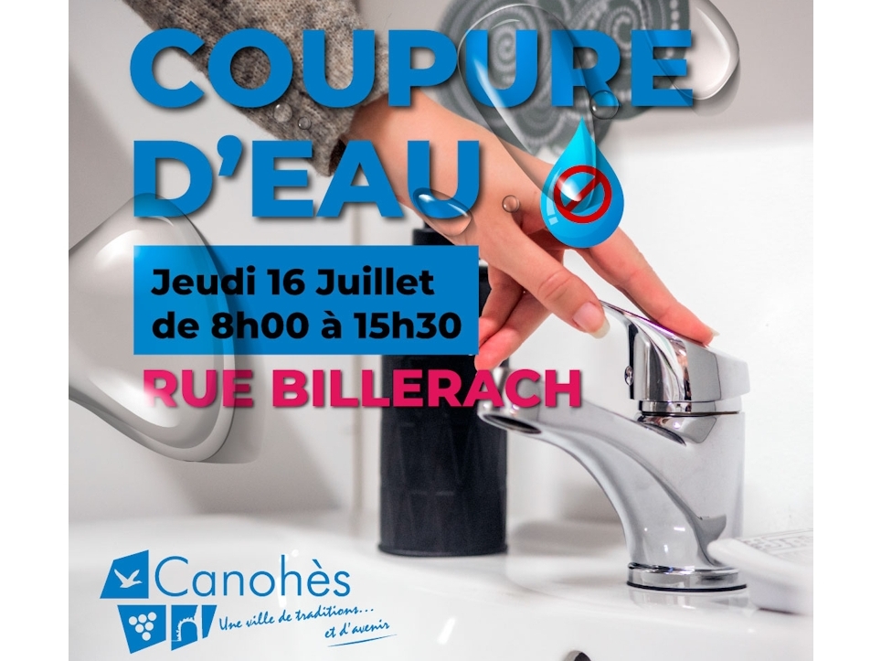 📢 [TRAVAUX / COUPURE D'EAU] 💧