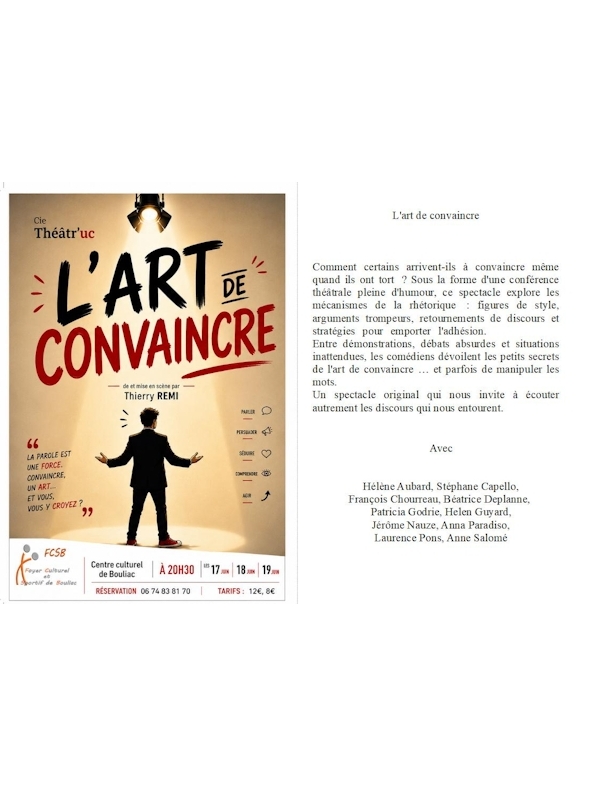 "L'art de convaincre" par la Compagnie Théât'ruc 17 juin