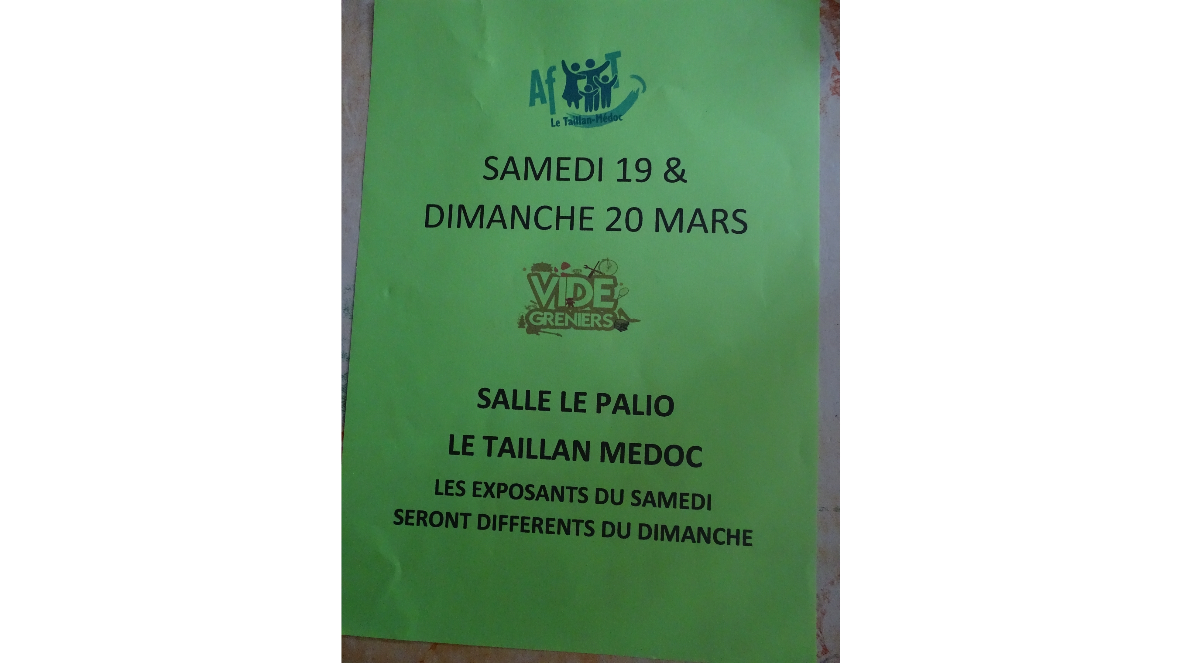 VIDE GRENIERS AFT du samedi 19 mars et dimanche 20 mars 2022