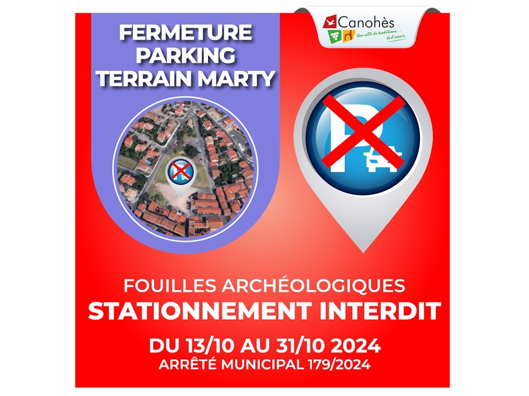 📢 INFORMATION IMPORTANTE - STATIONNEMENT INTERDIT TERRAIN MARTY