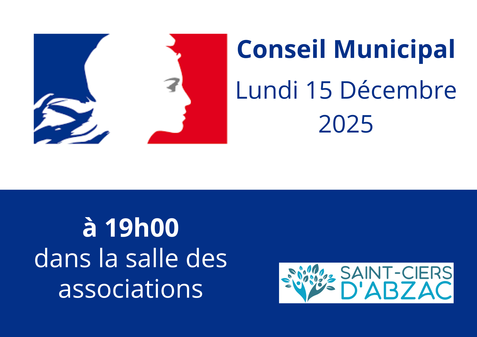Conseil municipal du lundi 15 décembre 2025 