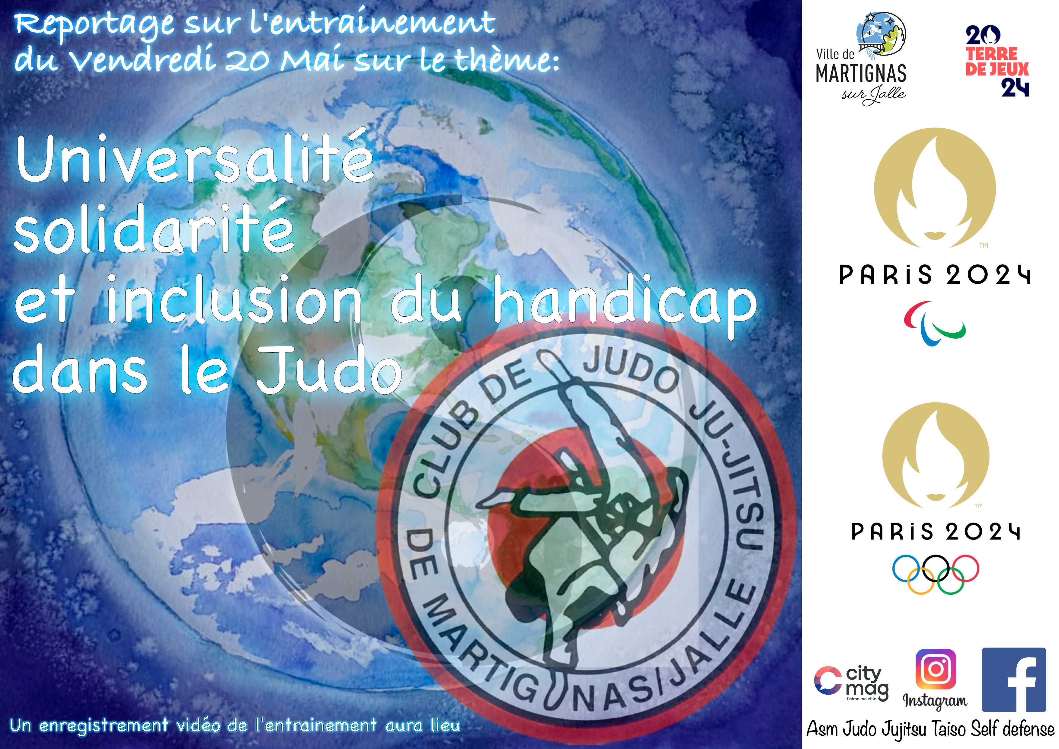 Reportage sur l'entrainement Universalité, solidarité et inclusion du handicap dans le Judo