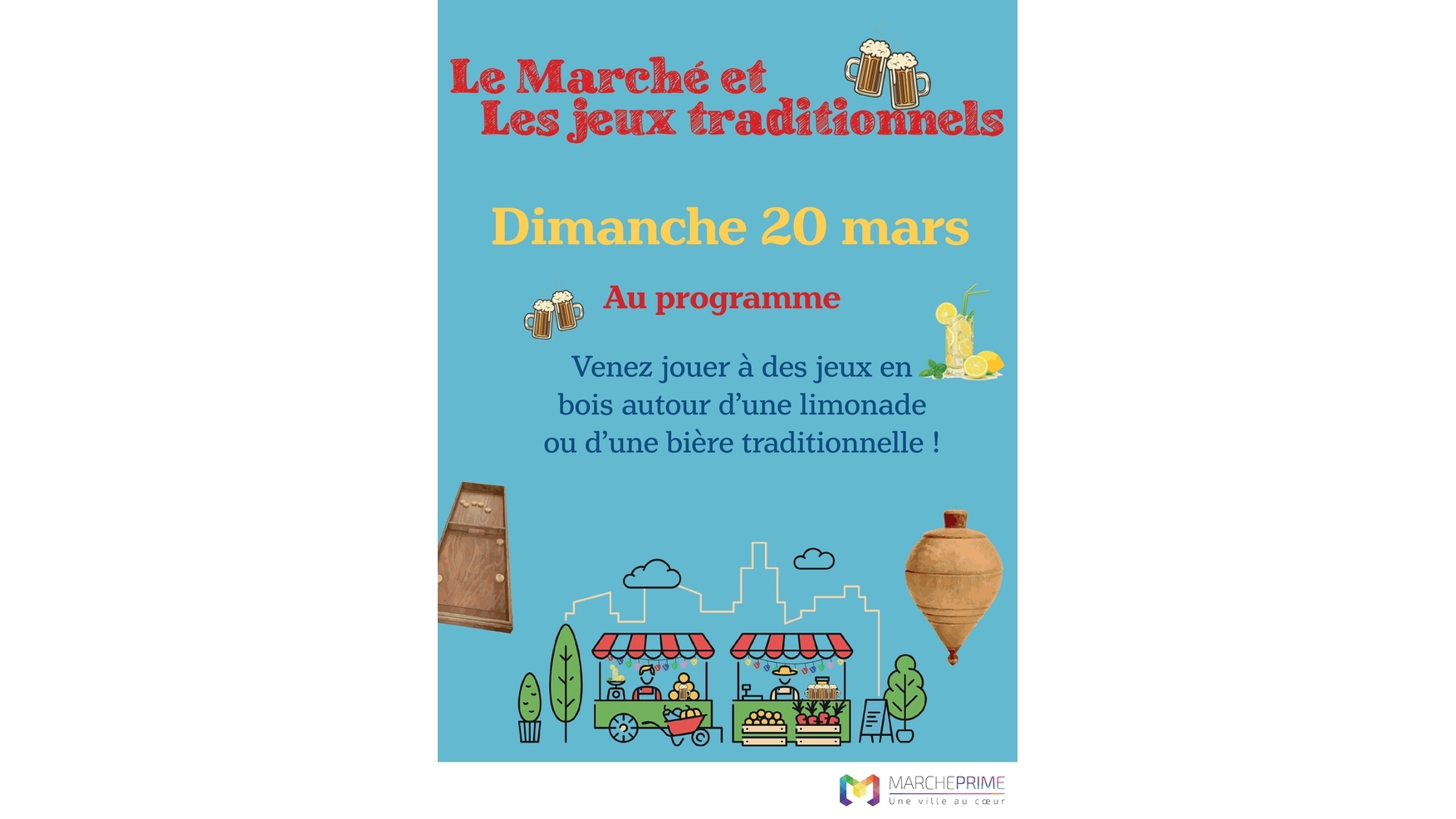 Le marché municipal et les jeux traditionnels