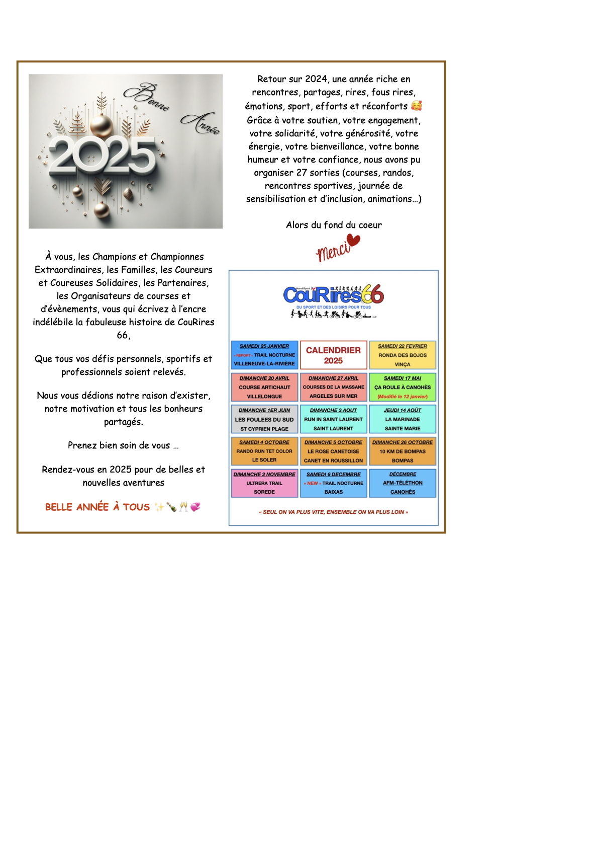 COURIRES66 VOUS SOUHAITE UNE BELLE ANNÉE 2025