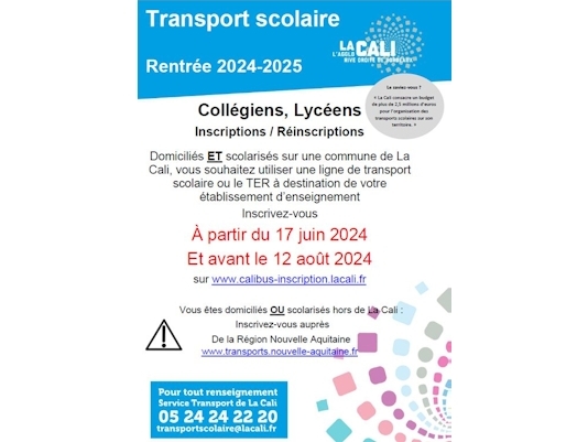 Transport scolaire 2024/2025