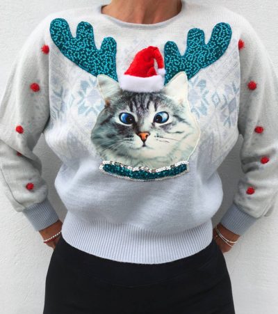 Pull tricoté main - femme