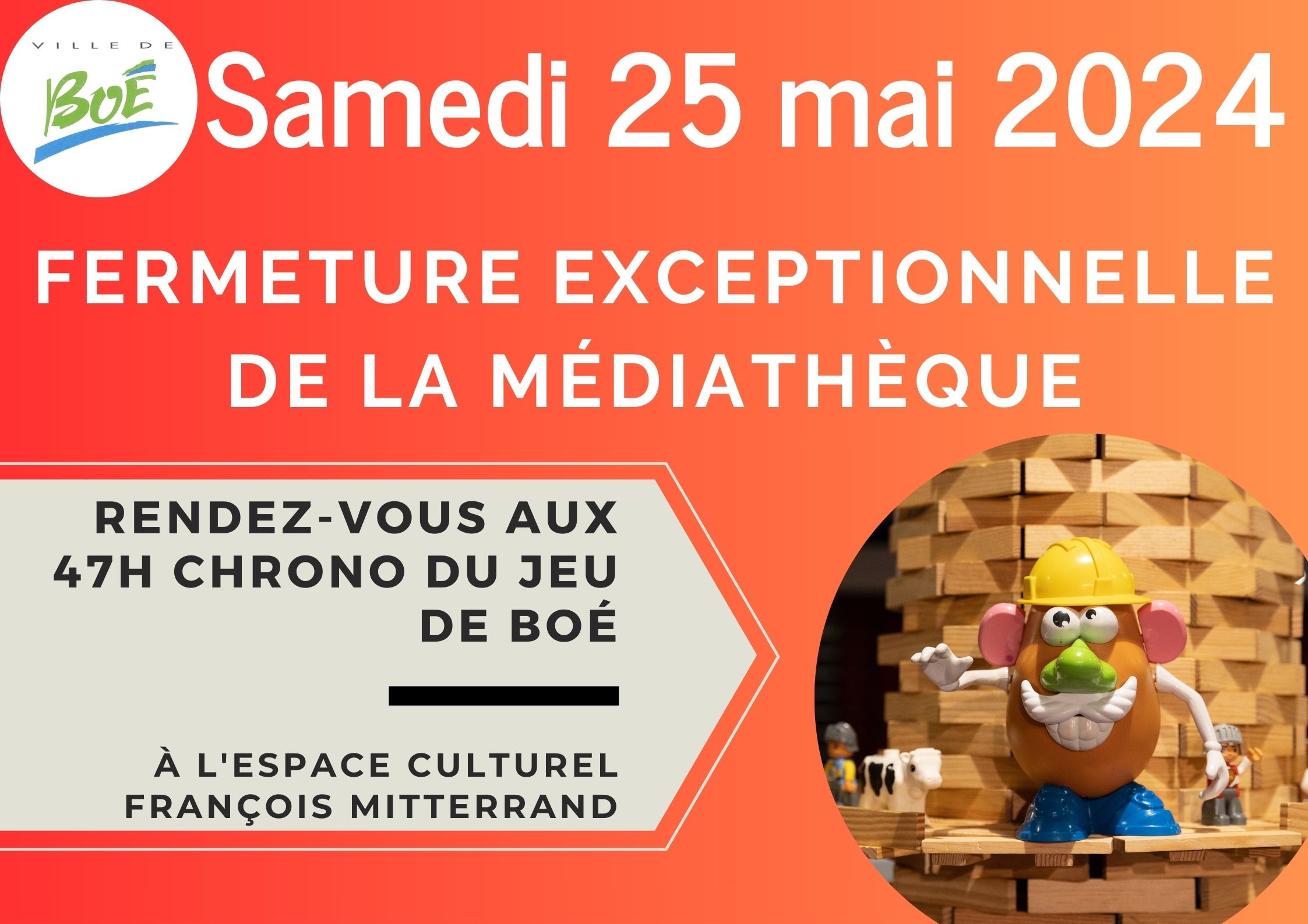 FERMERTURE DE LA MÉDIATHÈQUE