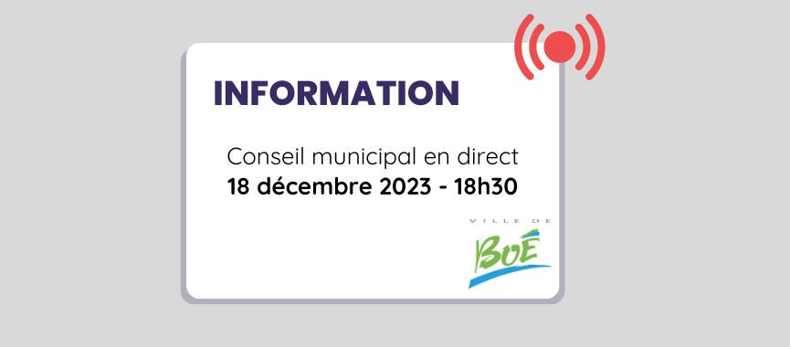 CONSEIL MUNICIPAL DIFFUSÉ EN DIRECT